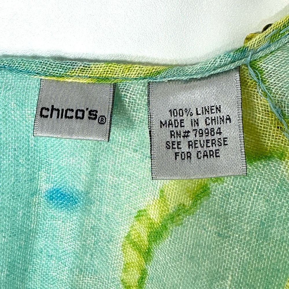 Chico's Multicolor Linen Artistic Wrap - Picture 13 of 14